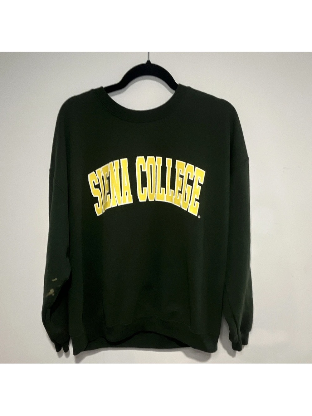 MV Sport Dark Green Crewneck Sweater with Yellow Siena College Logo